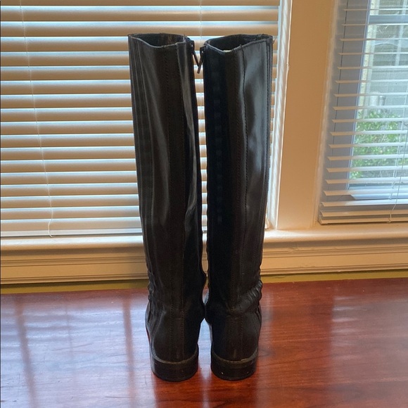 Nine West Braille - Black Knee Boots with Smooth Finish and Side Detailing - Picture 5 of 11